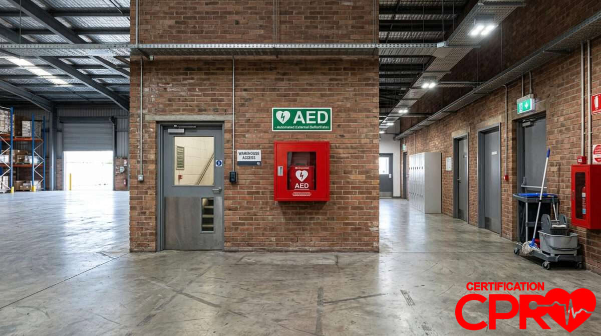 AED Emergency Equipment in Boston Facility.