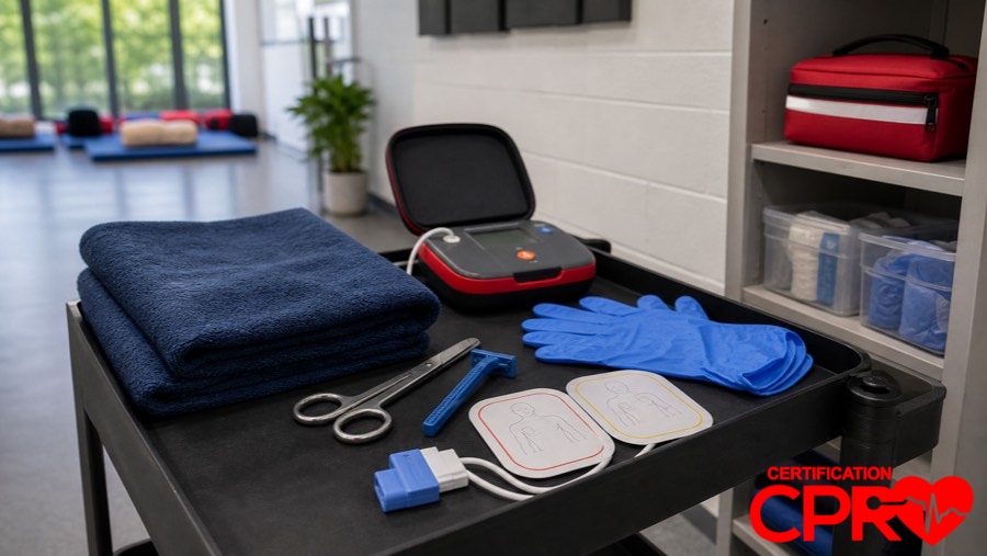 AED training supplies for special situations in CPR classes in Boston.
