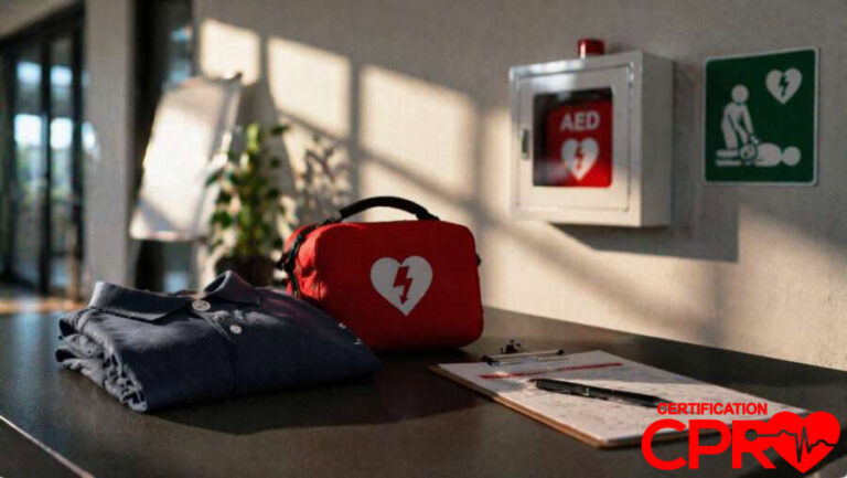 AED and CPR training equipment in Boston.