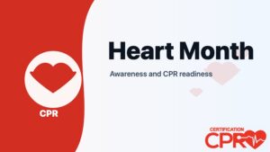 Heart Month graphic for CPR awareness and readiness in Boston.