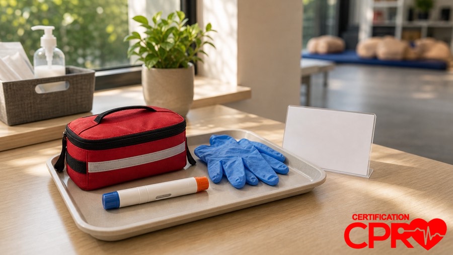 Anaphylaxis first aid training supplies for CPR and First Aid classes in Boston.